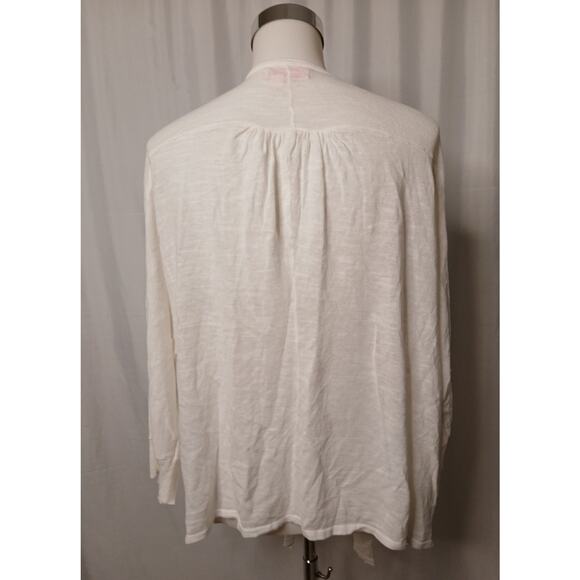 Fresh Produce Open Front Cascade Cardigan Sheer Waterfall White XL/XXL - Picture 2 of 9